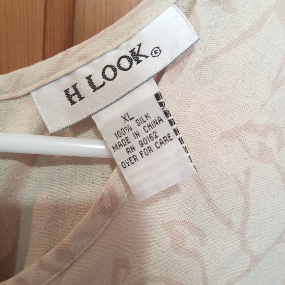 H Look 100% silk tan sleeveless dress size XL - Picture 4 of 4